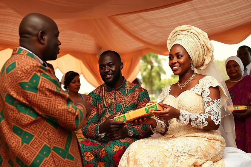 Couple lors d'une cérémonie traditionnelle africaine